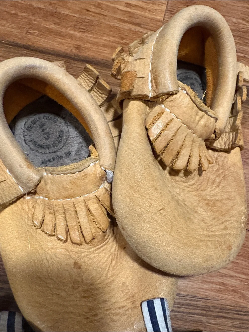 Freshly Picked Mixed Baby Moccasin Lot — Navy Stripe, Mustard, Silver, Plaid